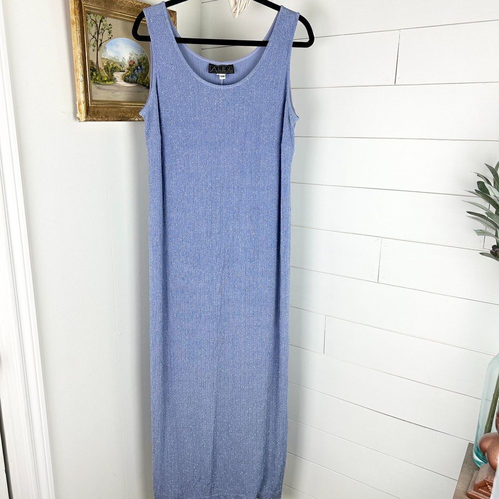 Elegant Blue Sleeveless Dress